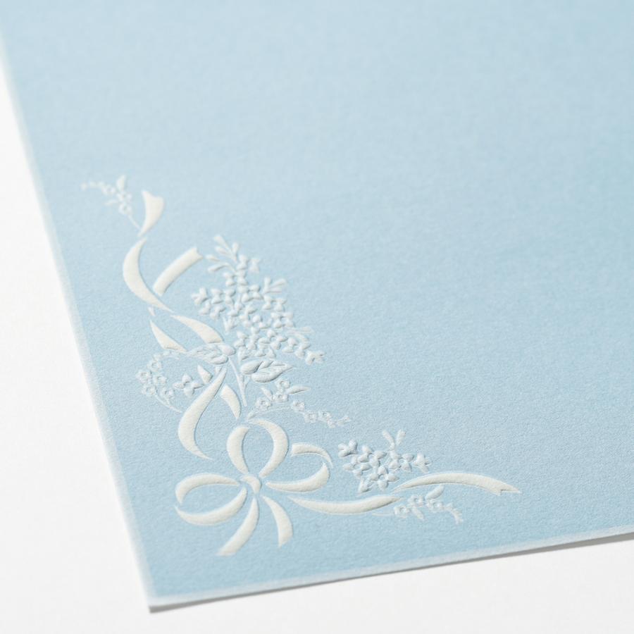 G.C.PRESS　ミニレターパッド　アンリュバンドゥー　ブルー　304-14｜文房具 レターセット 手紙 リボン 結婚式 ブライダル |  | 03