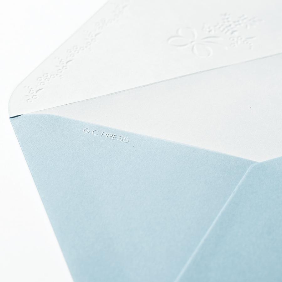 G.C.PRESS　ミニレターパッド封筒　アンリュバンドゥー　ブルー　304-15｜文房具 レターセット 手紙 リボン 結婚式 ブライダル |  | 04