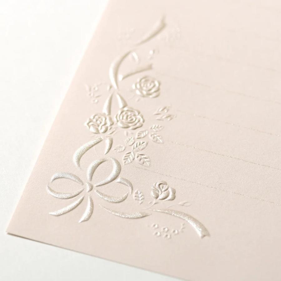 G.C.PRESS　便箋　アンリュバンドゥー　ローズ　306-12｜文房具 ribbon かわいい 結婚式 ブライダル ウェディング |  | 02