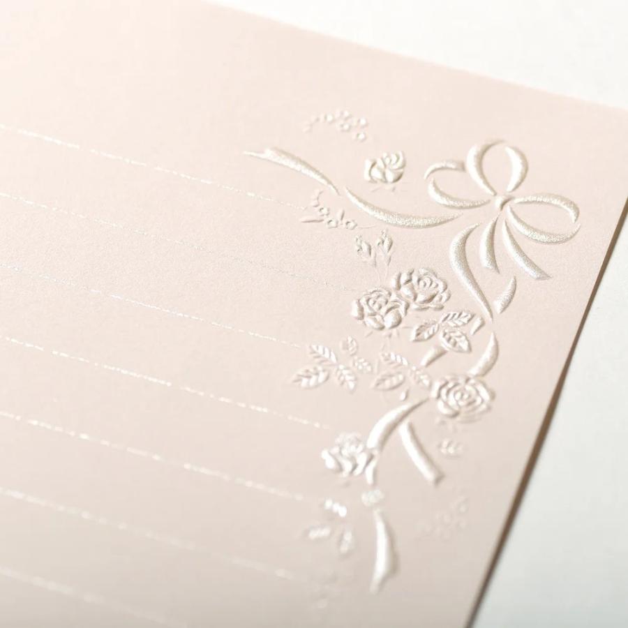 G.C.PRESS　便箋　アンリュバンドゥー　ローズ　306-12｜文房具 ribbon かわいい 結婚式 ブライダル ウェディング |  | 03