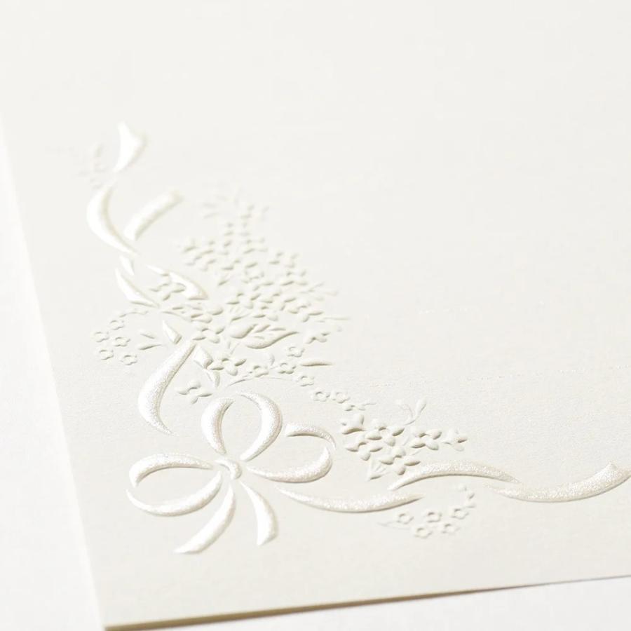 G.C.PRESS　便箋　アンリュバンドゥー　白　ヨコ罫　306-16｜文房具 ribbon ホワイト 結婚式 ブライダル ウェディング |  | 03