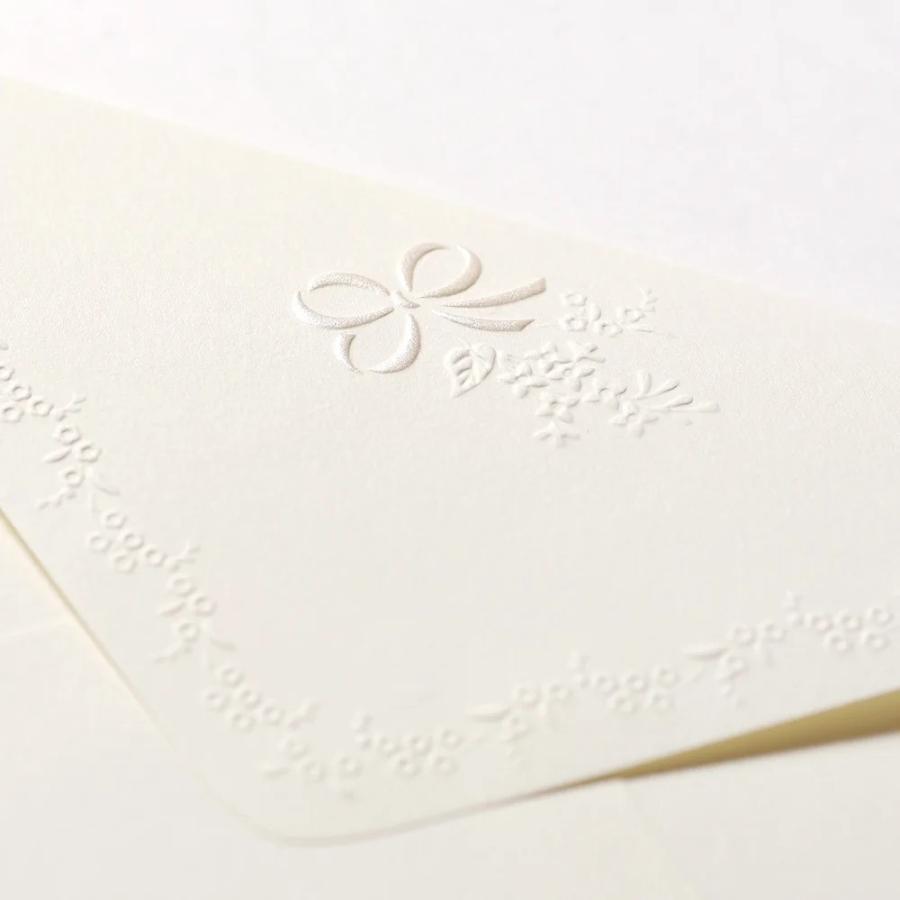 G.C.PRESS　封筒　アンリュバンドゥー　白　ヨコ罫　306-17｜文房具 結婚式 母の日 ウエディング エンボス ホワイト 白 |  | 02