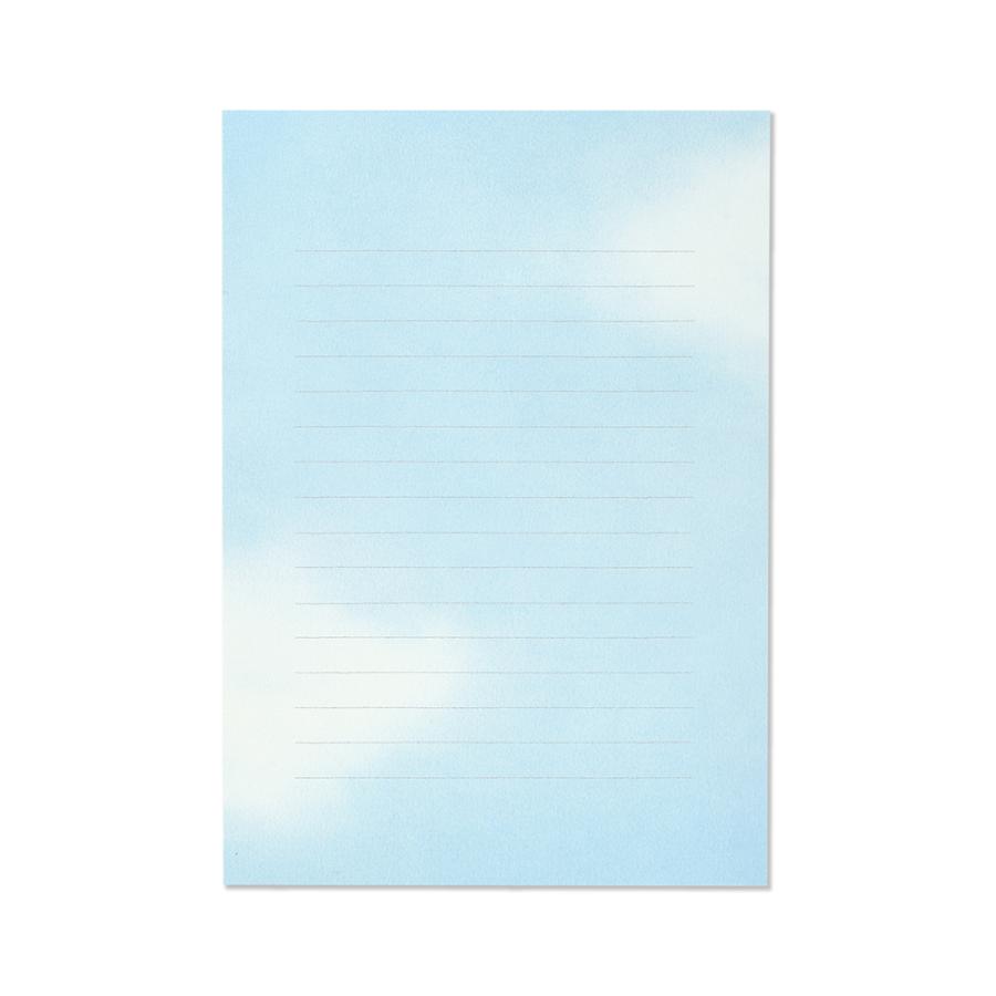 G.C.PRESS　便箋　サニーデイズ　307-44｜文房具/青空/サニーデイズ/雲/晴/さわやか/おしゃれ/かわいい/上品/シンプル/空模様/ヨコ線 |  | 01