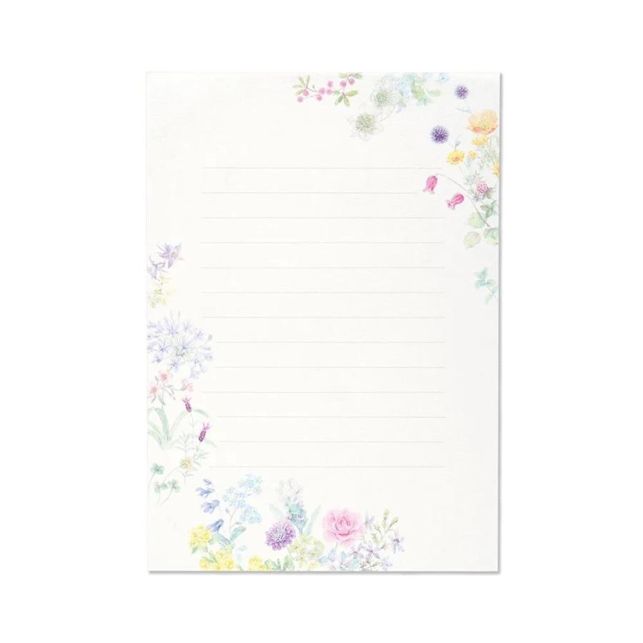 G.C.PRESS　便箋　ジョリィ　ジャルダン　ヨコ罫　308-48｜文房具 花柄 お庭 春 春モチーフ 春の花 |  | 01