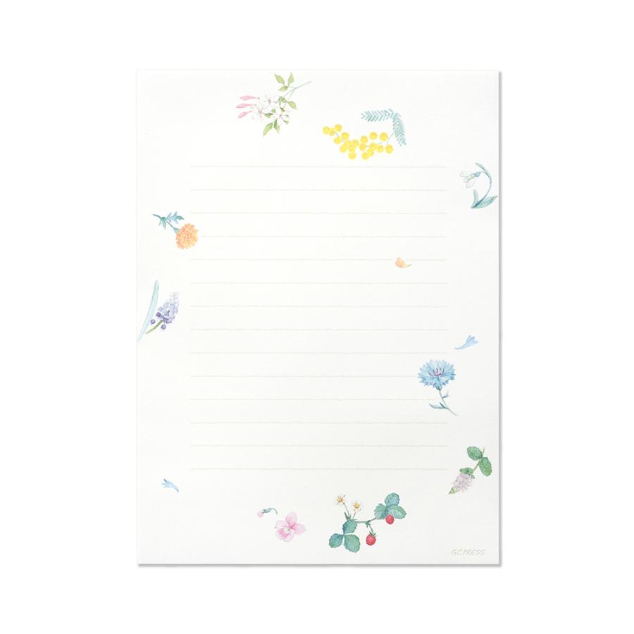G.C.PRESS　便箋　ブルーメン　308-50｜文房具 レターセット 手紙 花柄 |  | 01