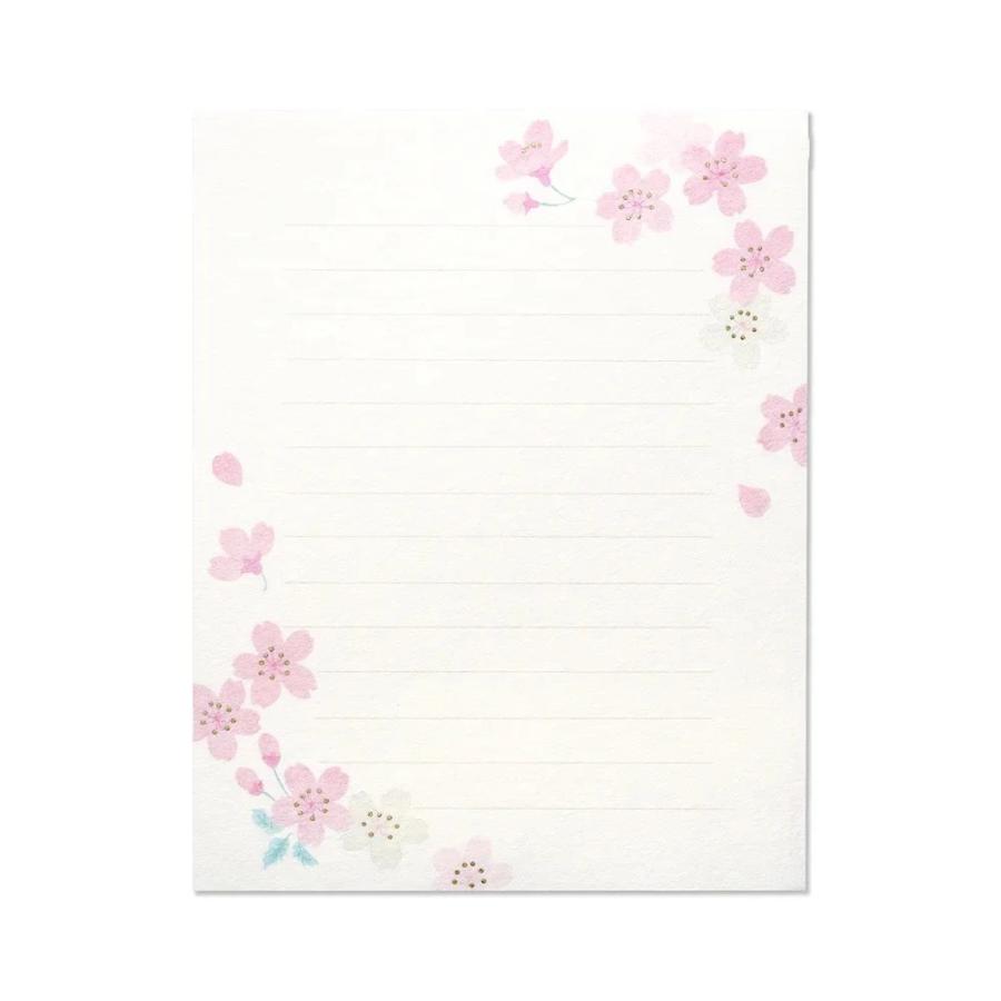 G.C.PRESS　便箋　スリジエ　ヨコ罫　404-26｜文房具 桜 櫻 さくら サクラ 春柄 桜柄 洋風 はなむけ |  | 01