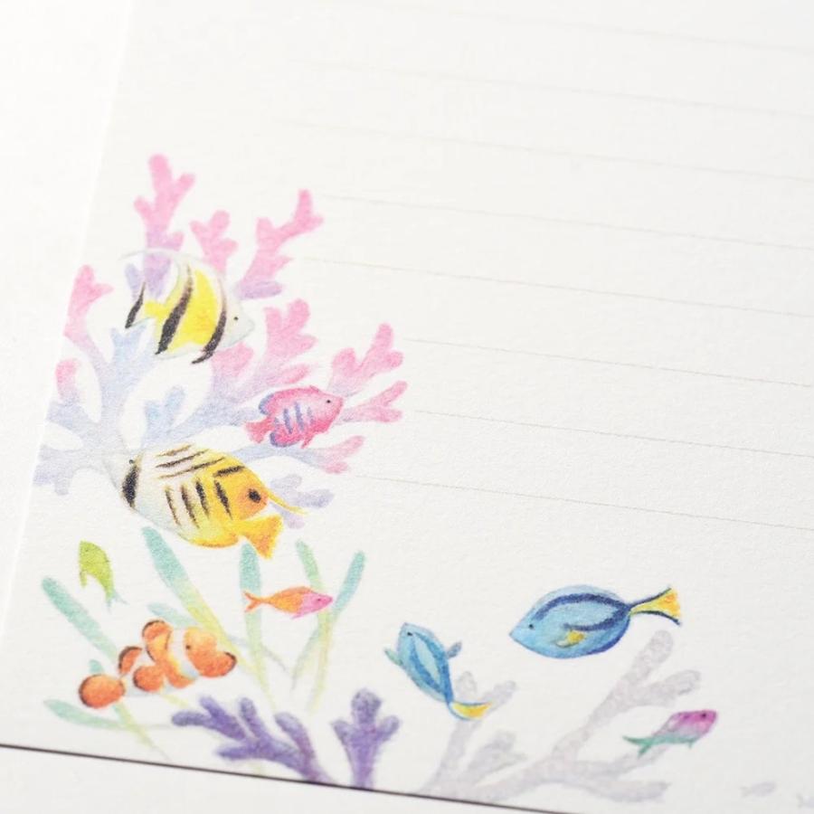 G.C.PRESS　便箋　コーラル　シー　405-42｜文房具 オーシャン 夏柄 海モチーフ 熱帯魚 summer リゾート |  | 03