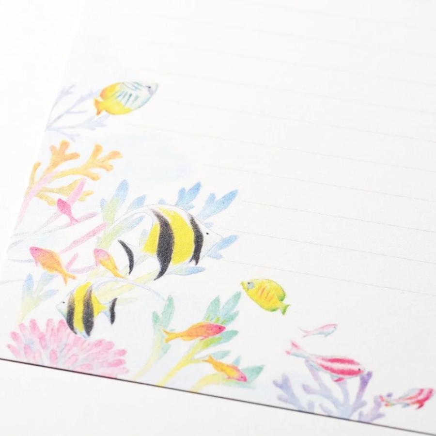 G.C.PRESS　便箋　コーラル　シー　405-42｜文房具 オーシャン 夏柄 海モチーフ 熱帯魚 summer リゾート |  | 05