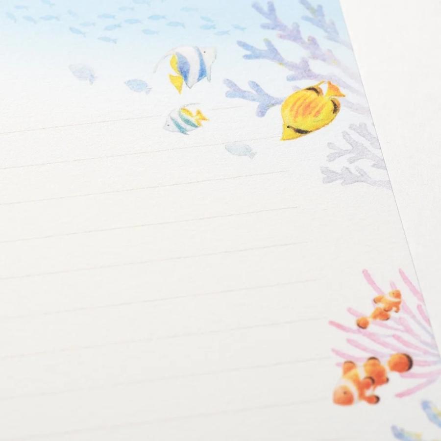 G.C.PRESS　便箋　コーラル　シー　405-42｜文房具 オーシャン 夏柄 海モチーフ 熱帯魚 summer リゾート |  | 06