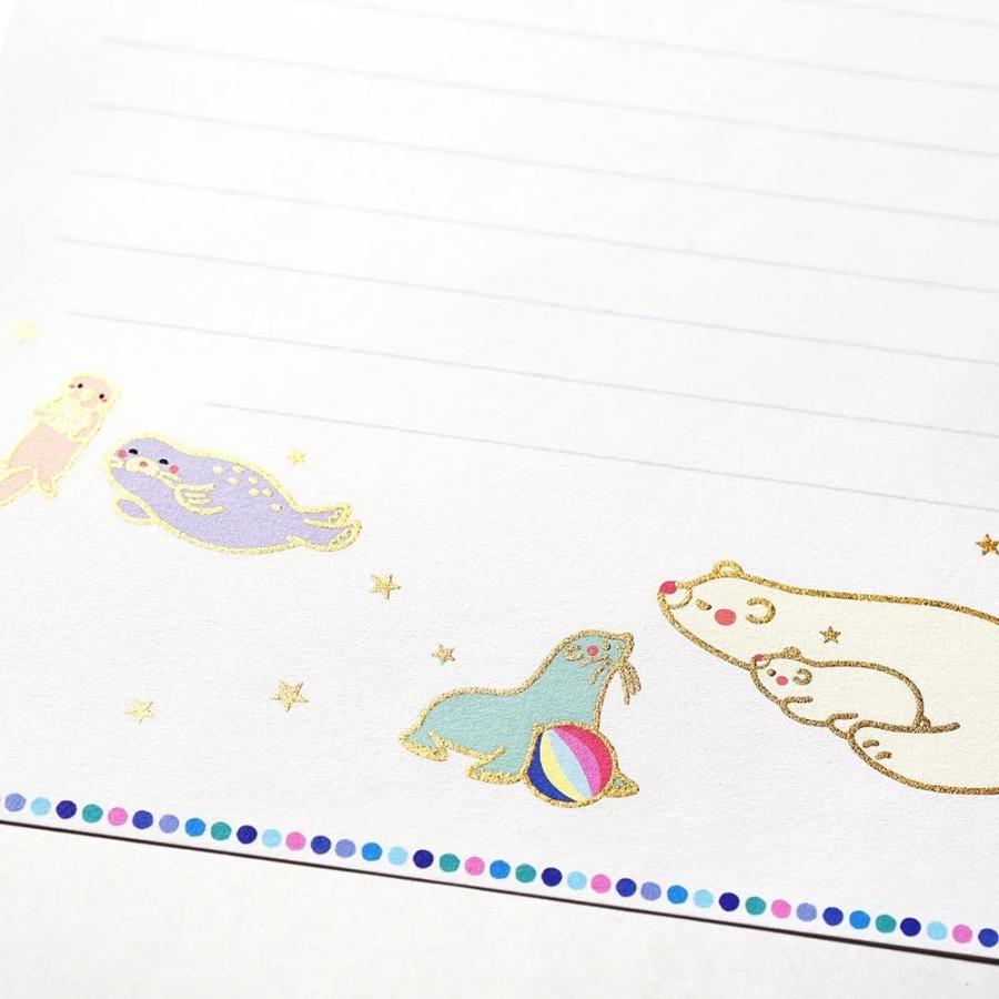 G.C.PRESS　便箋　どうぶつ　アクア　405-50｜文房具 白くま 動物デザイン 動物モチーフ かわいい お子様向け |  | 05