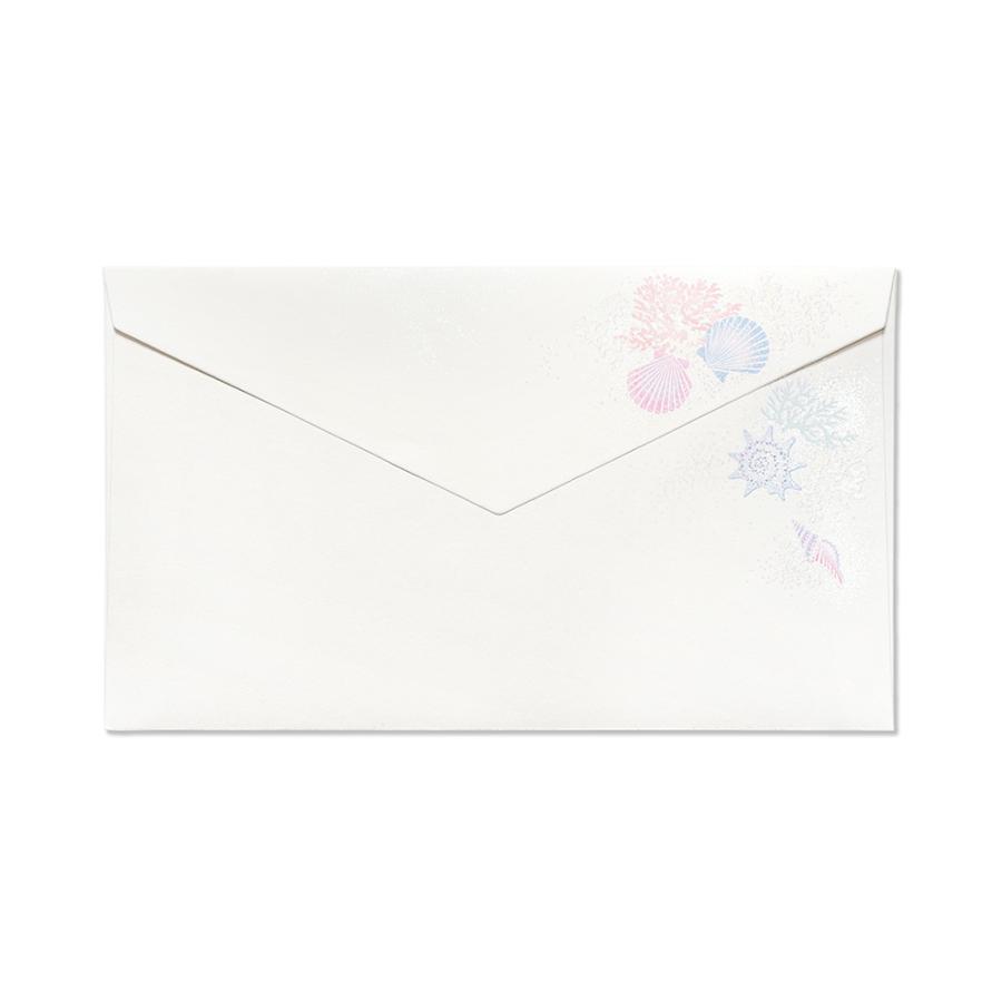 G.C.PRESS　封筒　淡色貝　405-53｜文房具 貝殻 海 夏 パール キラキラ |  | 01