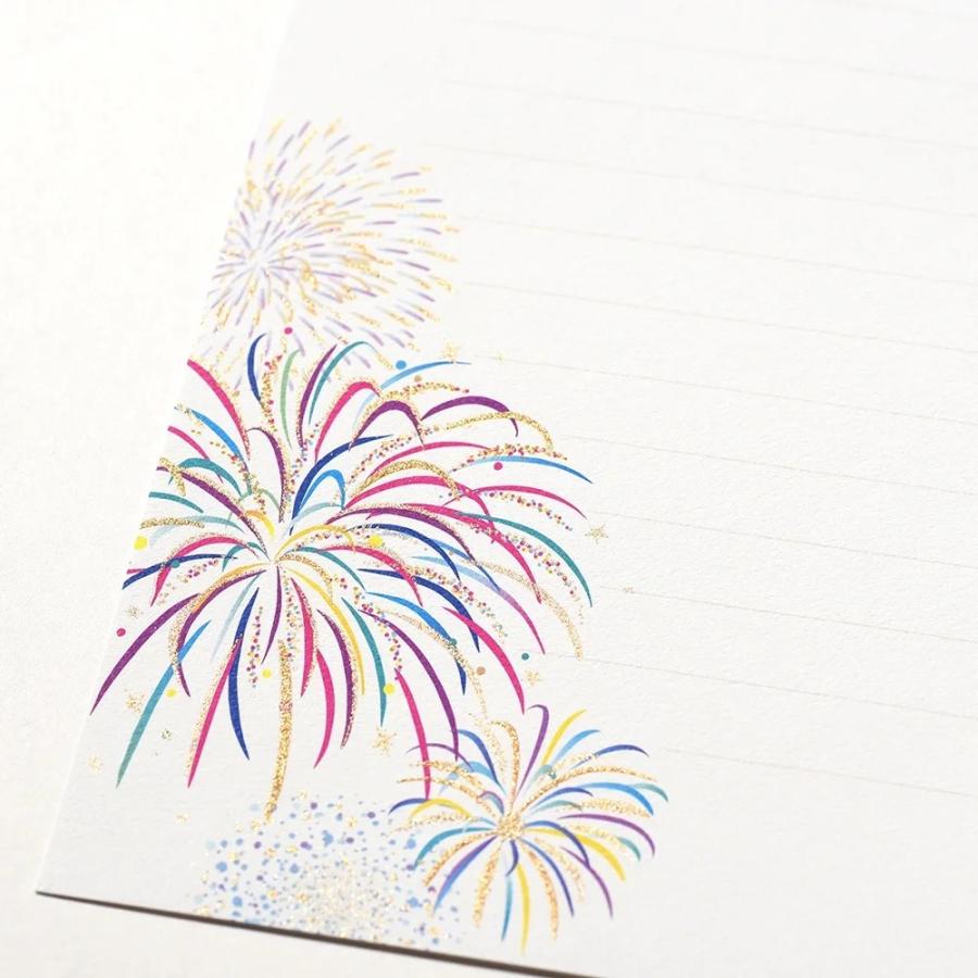 G.C.PRESS　便箋　花火　ヨコ罫　405-68｜文房具 便箋 ヨコ線罫線 和風 夏 お中元 添え状 ご挨拶 |  | 03