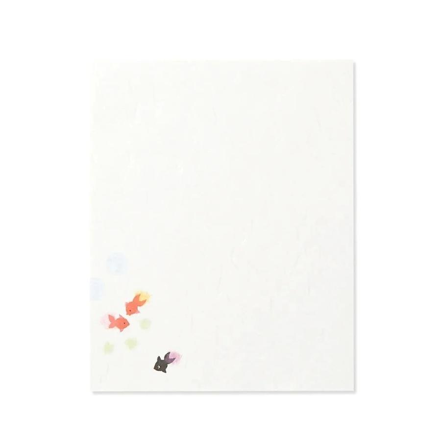 G.C.PRESS　便箋　ちぎり絵金魚　水紋　406-56｜文房具 夏 和風 金魚 和紙 |  | 01