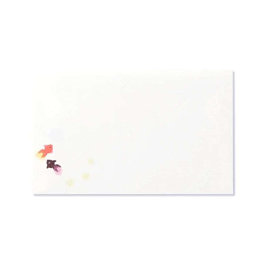 G.C.PRESS　封筒　ちぎり絵金魚　水紋　406-57｜文房具 夏 和風 動物 〒枠なし | 
