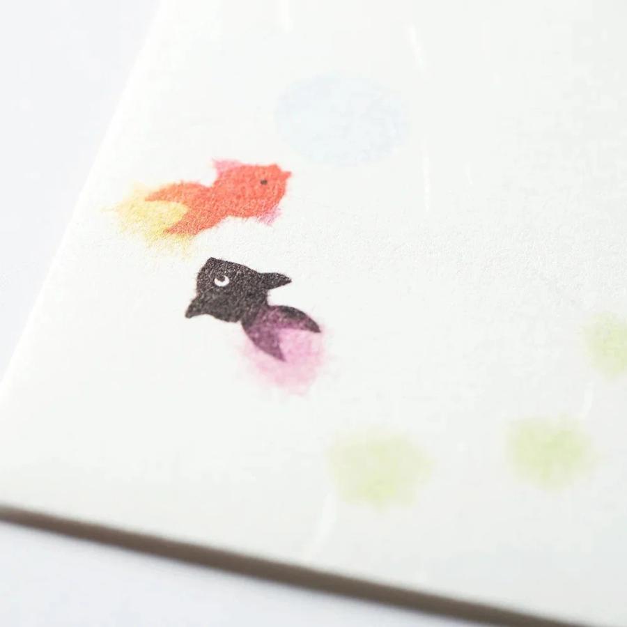 G.C.PRESS　封筒　ちぎり絵金魚　水紋　406-57｜文房具 夏 和風 動物 〒枠なし |  | 02