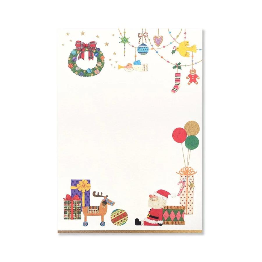 G.C.PRESS　便箋　ル　ペール　ノエル　409-62｜文房具 クリスマスモチーフ クリスマスレター 風船 オーナメント |  | 01
