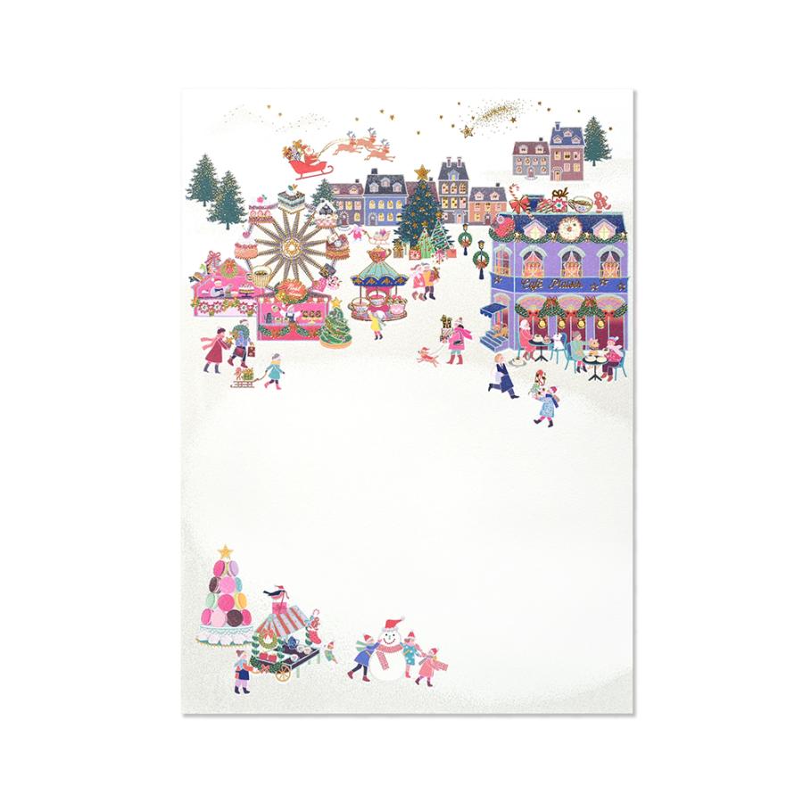 G.C.PRESS　便箋　ノエル　ドゥ　窓付き　409-70｜文房具 手紙 レターセット クリスマス サンタクロース ツリー 冬 |  | 01