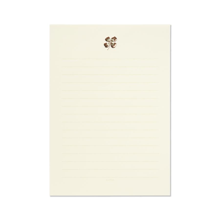 G.C.PRESS　便箋　四葉のクローバー Ａ５｜横罫 ラッキーモチーフ 常備箋 210×148mm A5サイズ 12枚入り　503-34 |  | 01