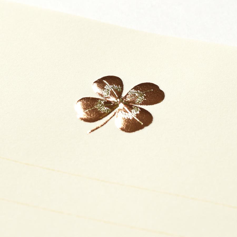 G.C.PRESS　便箋　四葉のクローバー Ａ５｜横罫 ラッキーモチーフ 常備箋 210×148mm A5サイズ 12枚入り　503-34 |  | 02