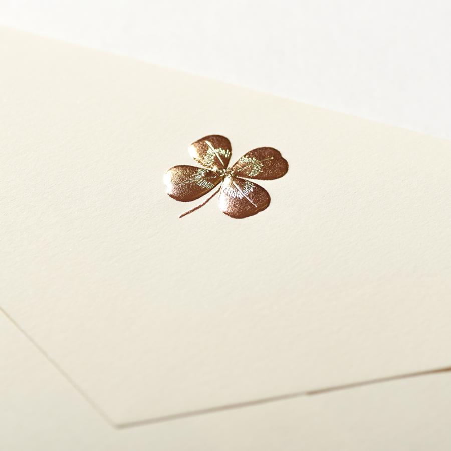 G.C.PRESS　封筒　四葉のクローバー　503-35｜文房具 緑 新緑 ラッキーモチーフ シンプル ワンポイント |  | 02