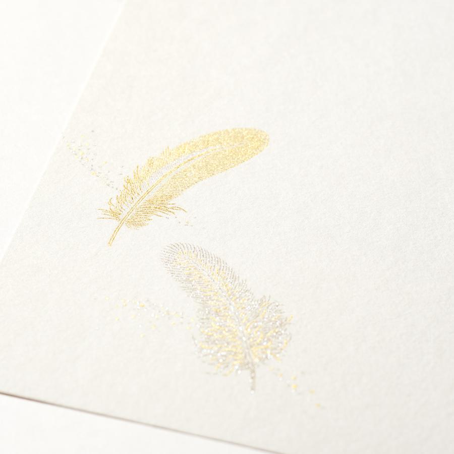 G.C.PRESS　便箋　羽根 シルク｜罫なし ラッキーモチーフ お礼状 210×148ｍｍ A5サイズ 10枚入り　503-36 |  | 02