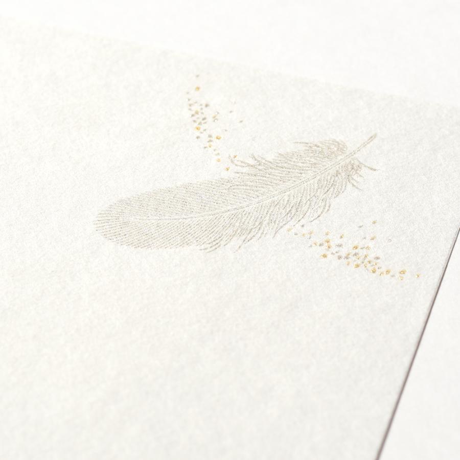 G.C.PRESS　便箋　羽根 シルク｜罫なし ラッキーモチーフ お礼状 210×148ｍｍ A5サイズ 10枚入り　503-36 |  | 03
