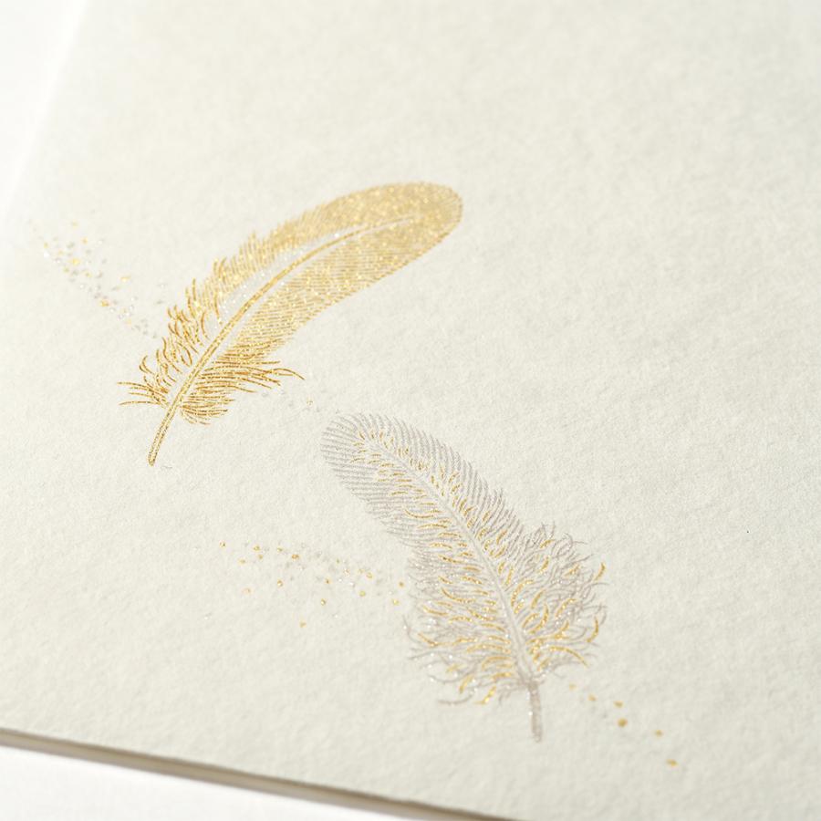 G.C.PRESS　封筒　羽根　シルク　503-37｜文房具 フェザー 羽根ペン 幸運 ワンポイント 結婚式 ブライダル |  | 02