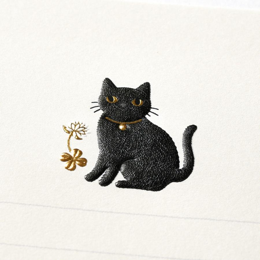 G.C.PRESS　便箋　キャット　窓付き　503-46｜文房具 レターセット 手紙 猫 エンボス加工 縁起物 ラッキーモチーフ |  | 02