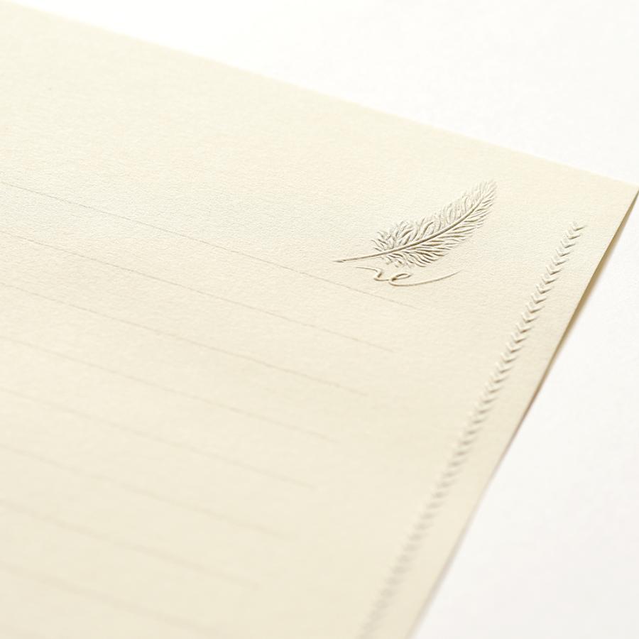 G.C.PRESS　便箋　エンボス　クイール　503-48｜文房具 レター ビジネス フォーマル 羽ペン エンボス |  | 02