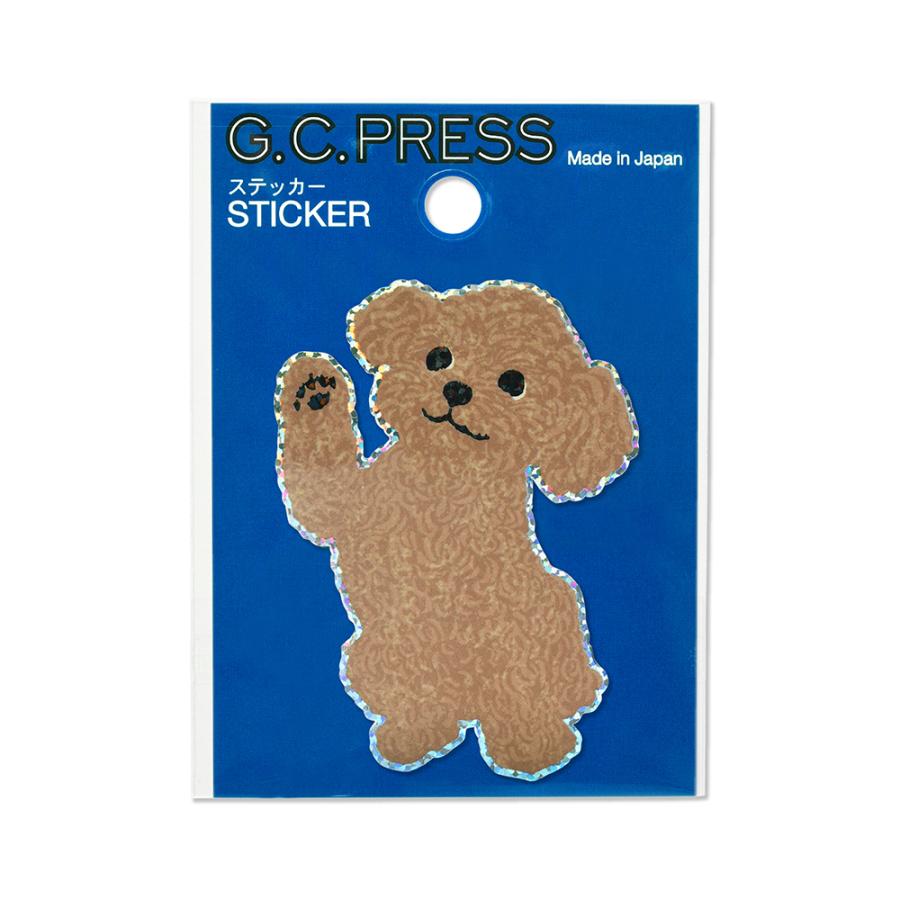 G.C.PRESS　ステッカー　トイ・プードル　ライトトーン　522-13｜文房具 かわいい シール 防水 耐水 動物 スマホ ドッグ |  | 01