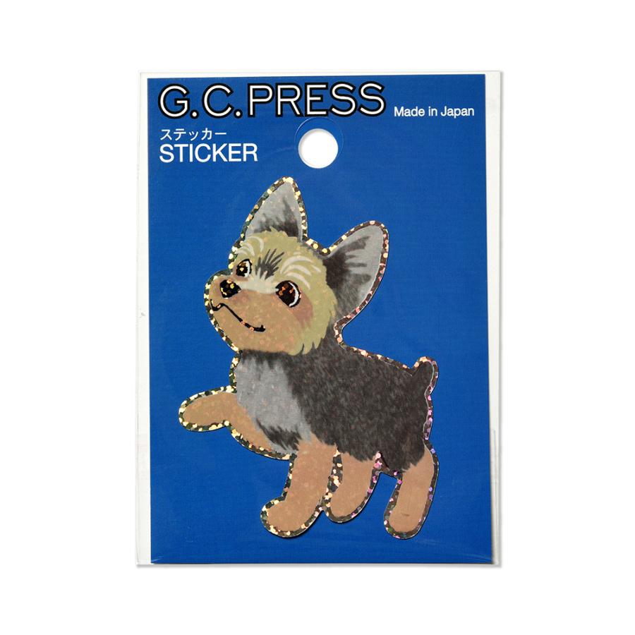G.C.PRESS　ステッカー　ヨークシャーテリア　522-26｜文房具 ステッカー シール ホログラム 犬 ドッグ 動物  防水 耐水 スマホ |  | 01
