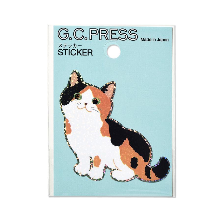 G.C.PRESS ステッカー マンチカン 522-29｜文房具 シール ホログラム