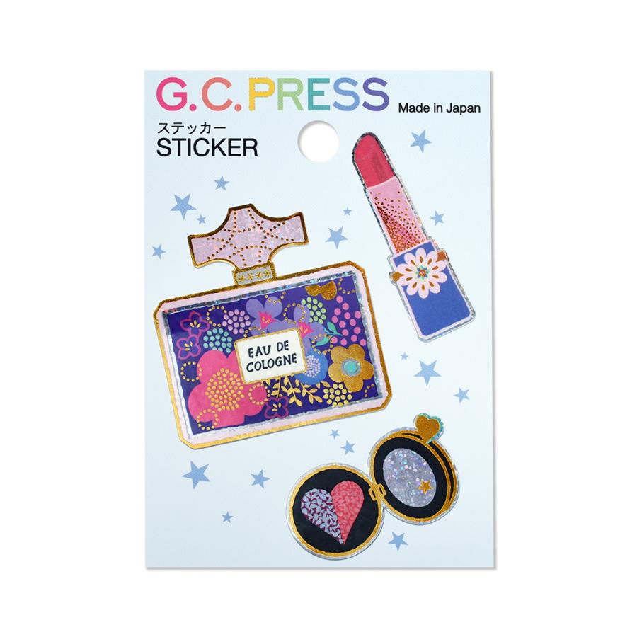 G.C.PRESS ステッカー コスメ ブルー LIKE IT! 522-53｜文房具
