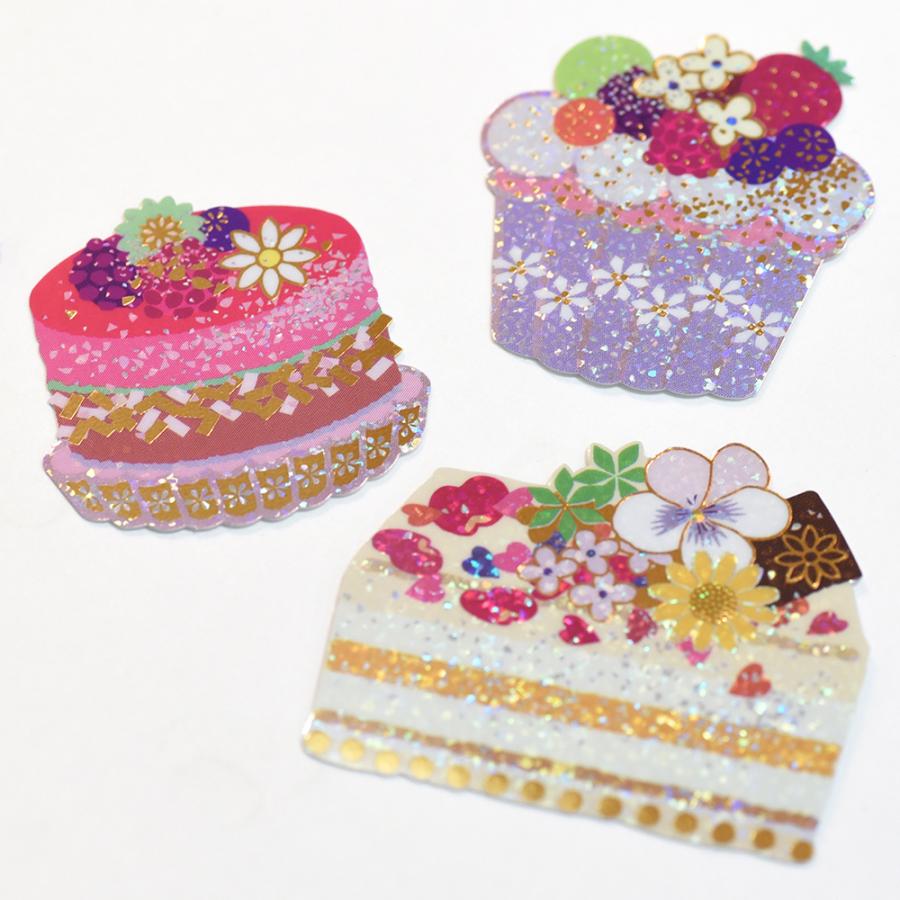 G.C.PRESS　ステッカー　スイーツ　LIKE IT!　522-55｜文房具 フレークステッカー エンブレムステッカー デコステッカー フルーツ ケーキ エディブルフラワー |  | 03