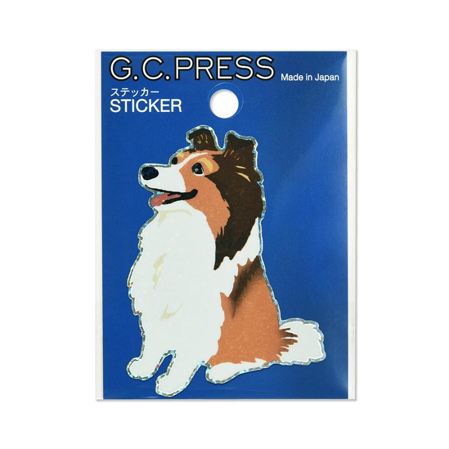 G.C.PRESS　ステッカー　シェットランドシープドッグ　522-64｜文房具 フレークステッカー エンブレムステッカー デコステッカー 犬 ドック |  | 01