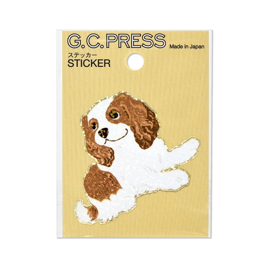 G.C.PRESS　ステッカー　キャバリア　522-70｜文房具 フレークステッカー エンブレムステッカー デコステッカー 犬 ドック イラスト 防水 耐水 動物 スマホ |  | 01