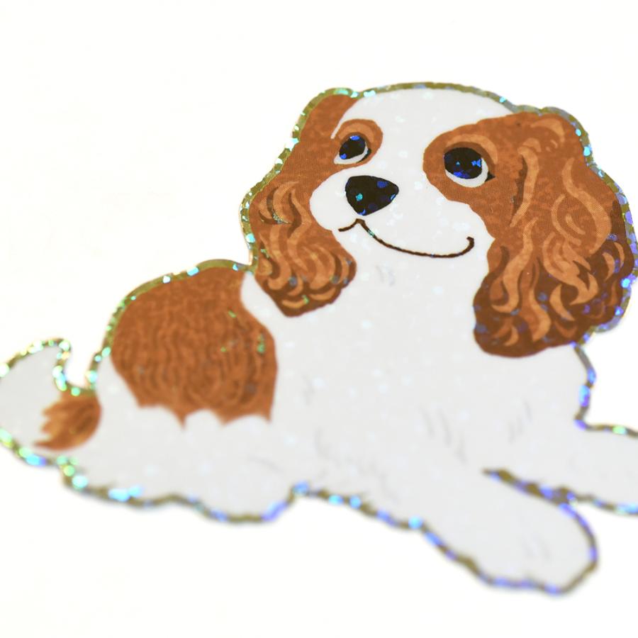 G.C.PRESS　ステッカー　キャバリア　522-70｜文房具 フレークステッカー エンブレムステッカー デコステッカー 犬 ドック イラスト 防水 耐水 動物 スマホ |  | 03