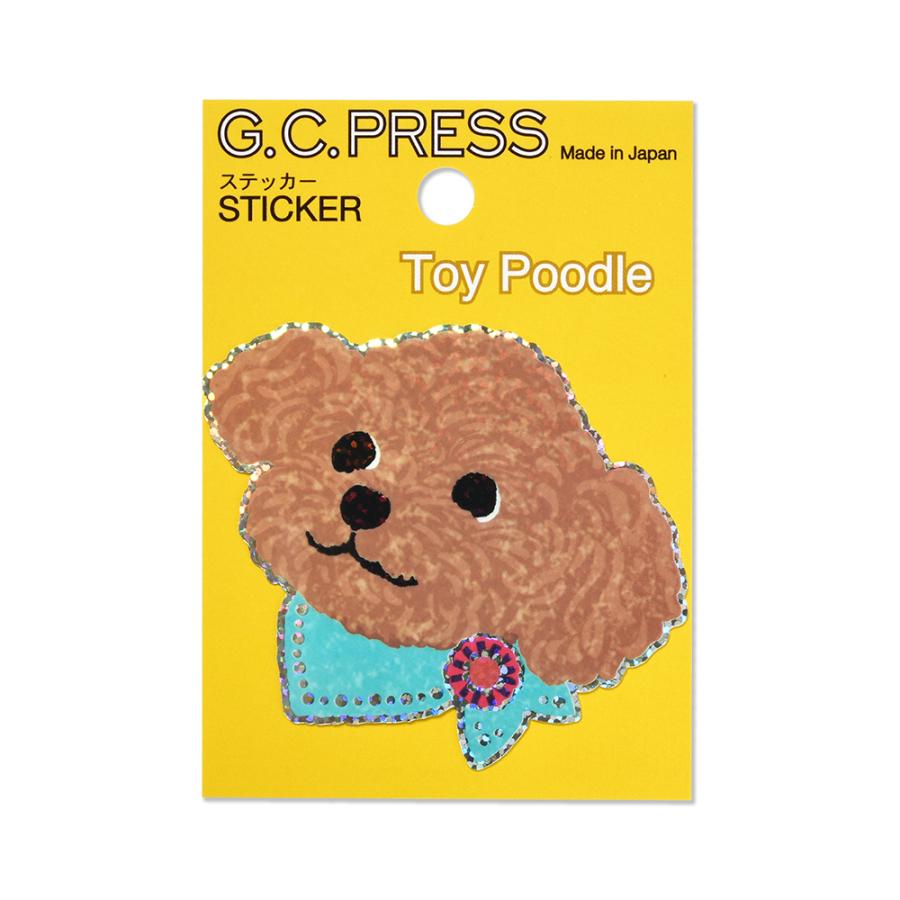G.C.PRESS　ステッカー　犬顔　トイプー　523-01｜トイプードル 犬 ドッグ 動物 シール フレークステッカー スマホ | 