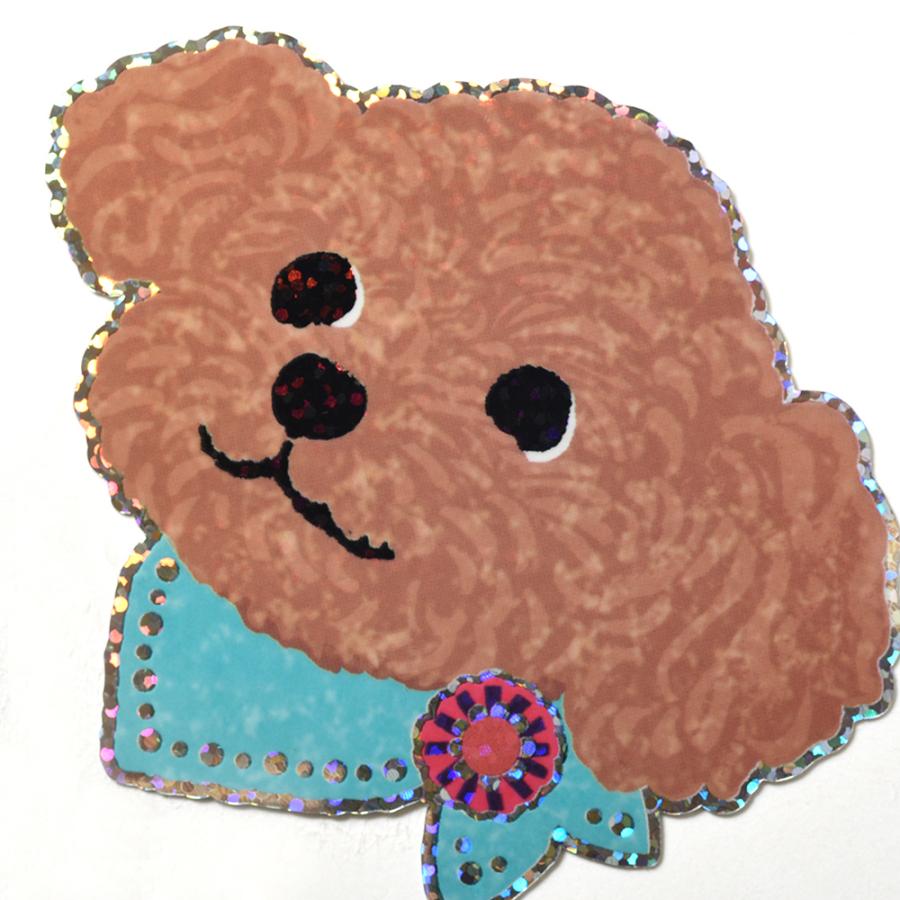 G.C.PRESS　ステッカー　犬顔　トイプー　523-01｜トイプードル 犬 ドッグ 動物 シール フレークステッカー スマホ |  | 03