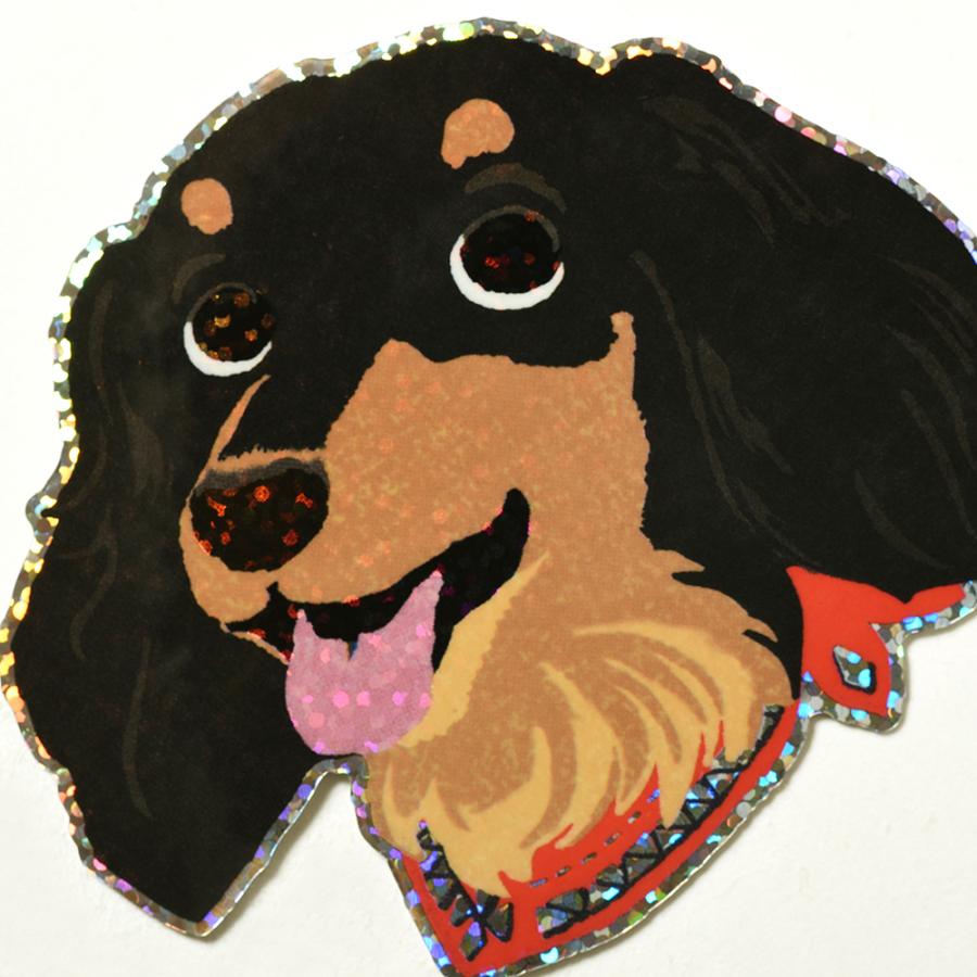 G.C.PRESS　ステッカー　犬顔　ダックス　523-03｜ダックスフント 犬 ドッグ 動物 シール フレークステッカー スマホ |  | 03