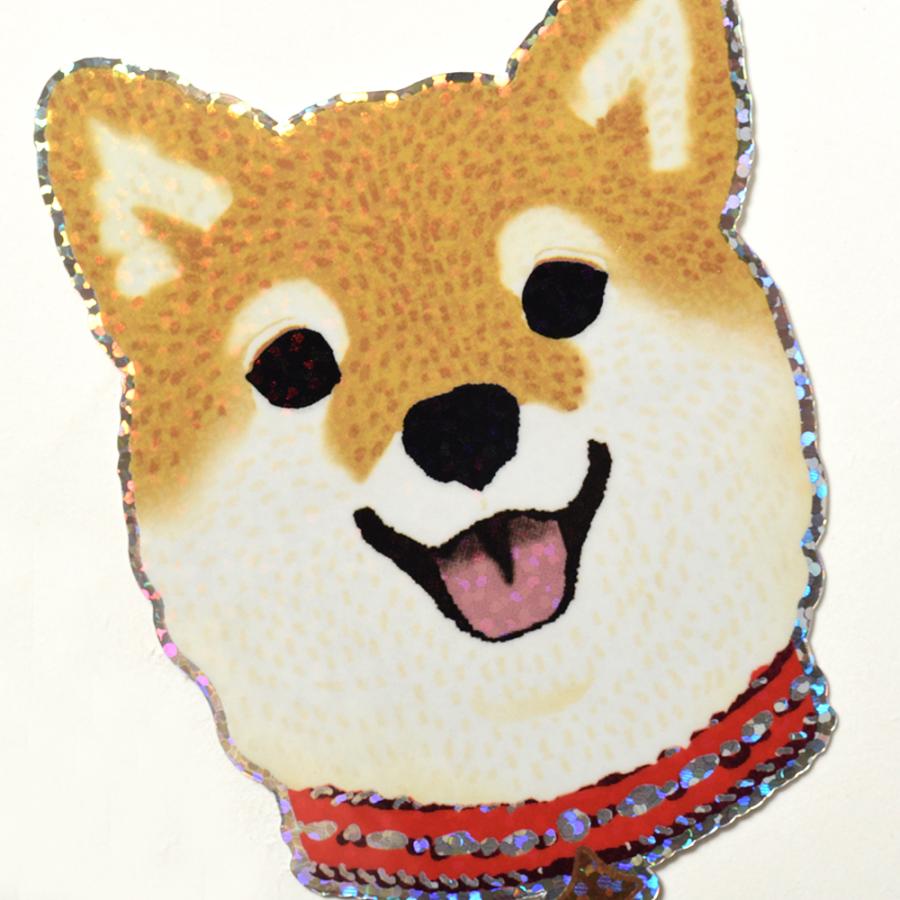 G.C.PRESS　ステッカー　犬顔　シバ　523-04｜柴犬 犬 ドッグ 動物 シール フレークステッカー スマホ スーツケース |  | 03