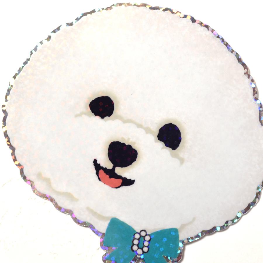 G.C.PRESS　ステッカー　犬顔　ビション　523-06｜ピジョンフリーゼ 犬 ドッグ 動物 シール フレークステッカー スマホ |  | 03