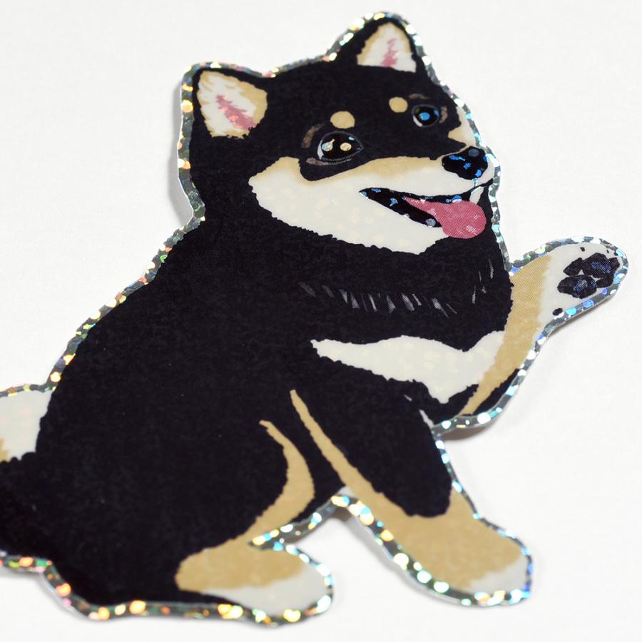 G.C.PRESS　ステッカー　黒シバ　523-19｜フレークステッカー エンブレムステッカー デコステッカー 犬 ドッグ イラスト 防水 |  | 02