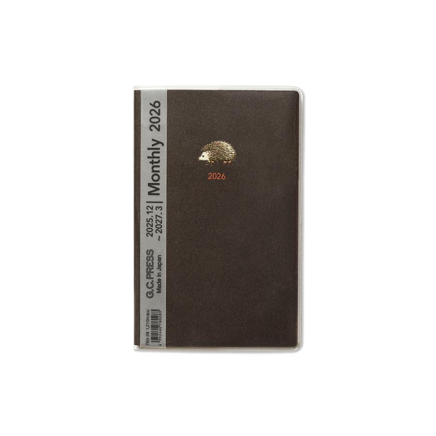 G.C.PRESS　2026ダイアリー　月間　ポケット　ハリネズミ　760-28｜2026手帳 スケジュール帳 日記 マンスリー 月曜始まり | 