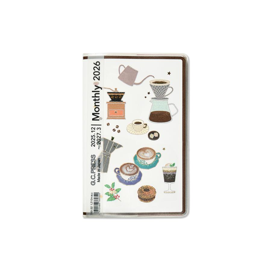 G.C.PRESS　2026ダイアリー　月間　ポケット　コーヒータイム　LIKE IT!　760-32｜手帳 スケジュール帳 月曜始まり | 