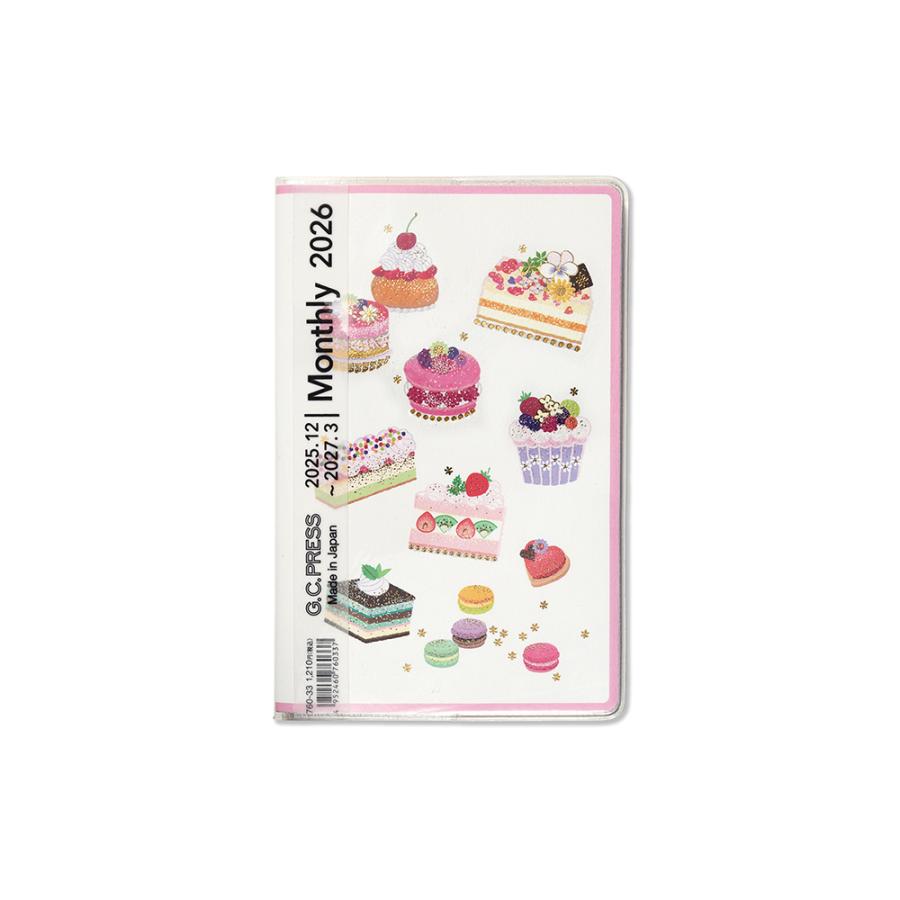 G.C.PRESS　2026ダイアリー　月間　ポケット　スイーツ　LIKE IT!　760-33｜手帳 スケジュール帳 日記 月曜始まり | 