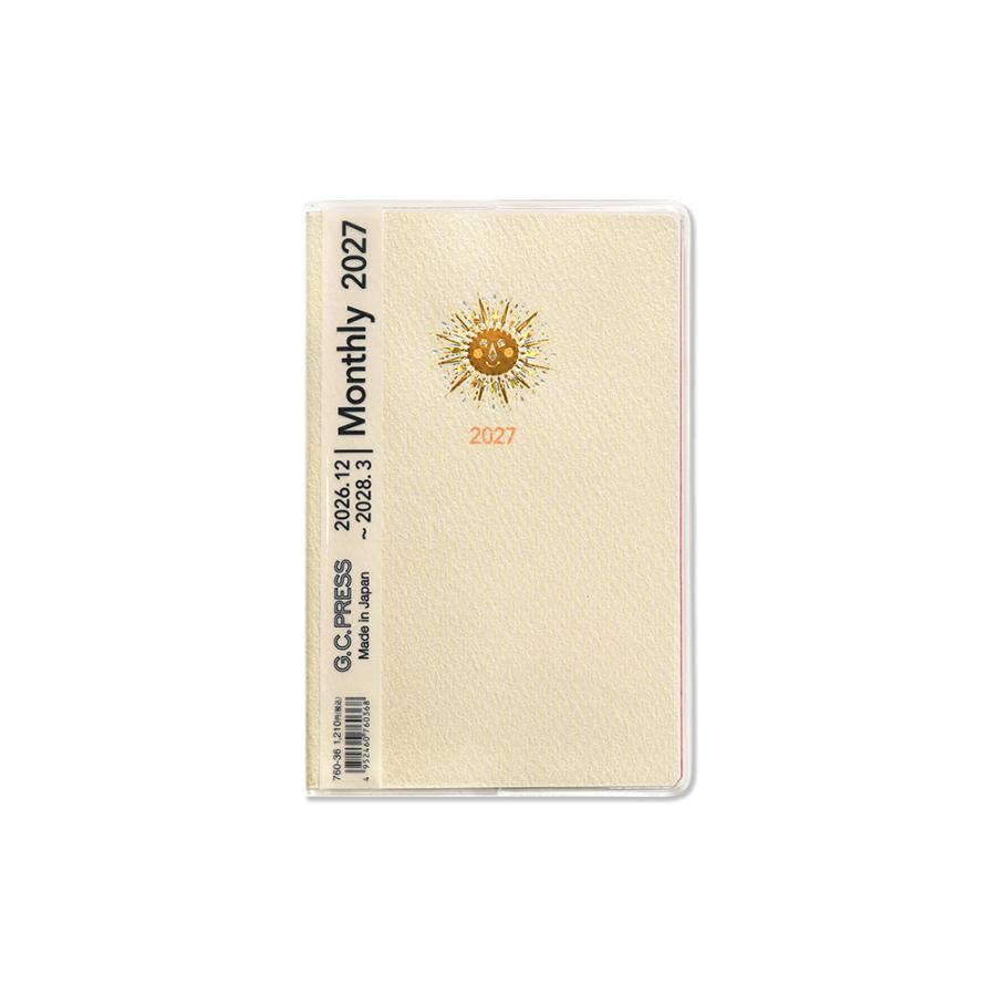 G.C.PRESS　2027ダイアリー　月間　ポケット　太陽　760-36｜2027手帳 スケジュール帳 マンスリー 月曜始まり | 
