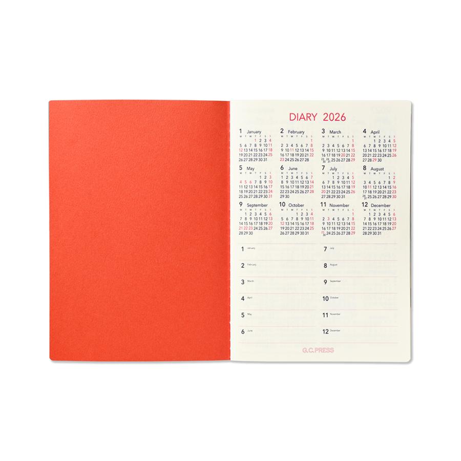 G.C.PRESS　2026ダイアリー　月間　Ｂ６　太陽　761-27｜2026手帳 スケジュール帳 日記 マンスリー 月曜始まり B6 |  | 03