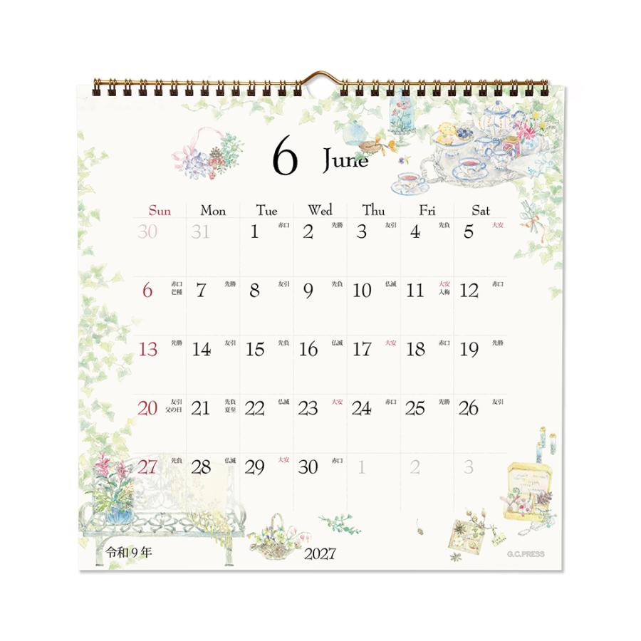 G.C.PRESS　2027カレンダー　マイ　ブリスフル　壁掛　803-73｜四季 草花 ガーデン カントリーテイスト 華やか 上品 西暦 |  | 06