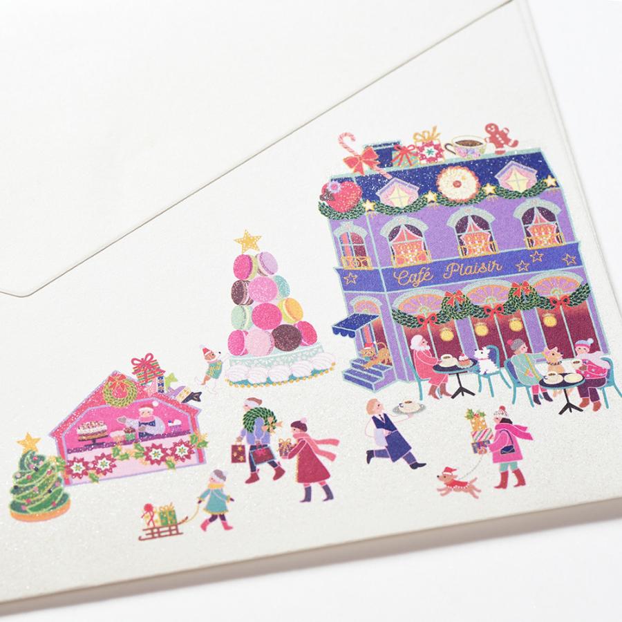 T*g様 クリスマス　オークション第二弾 15日20時頃 21500円スタート G.C.PRESS 便箋/封筒セット ノエル ドゥ 窓付き XBF0122｜文房具 手紙
